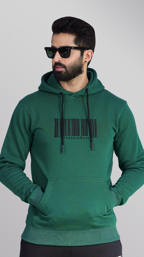 Green Hoodie with Embroidery