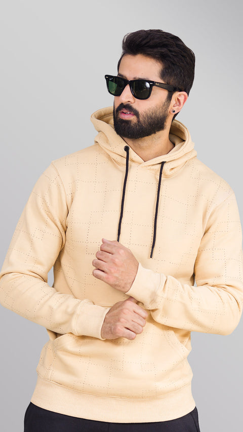 Cream Pattern Hoodie