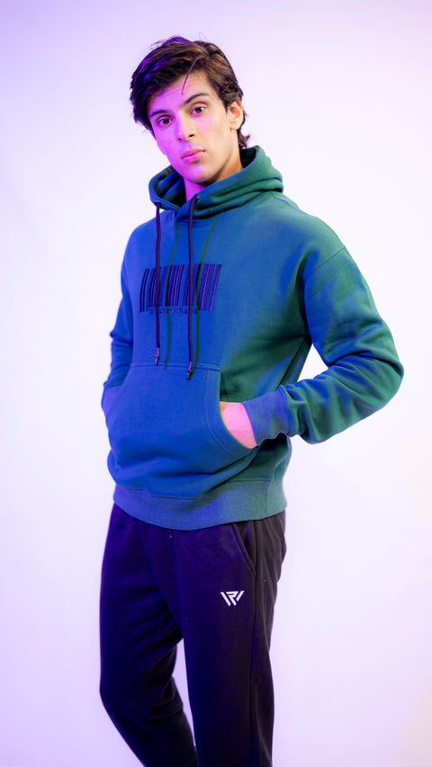 Green Hoodie with Embroidery