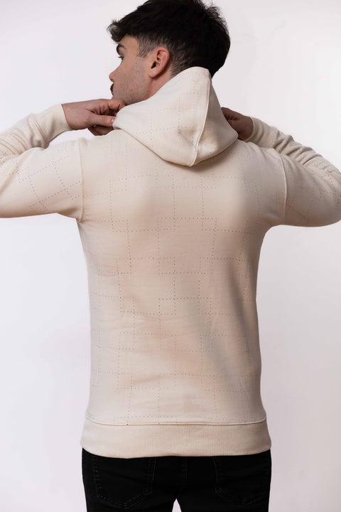 Cream Pattern Hoodie