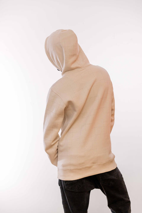 Cream Pattern Hoodie